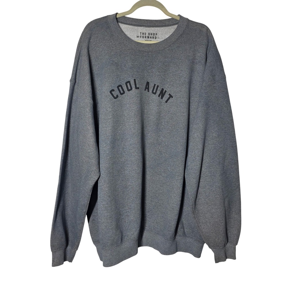 The Shop Forward Cool Aunt Sweatshirt Gray Graphic Pullover Plus Size 4XL XXXXL
